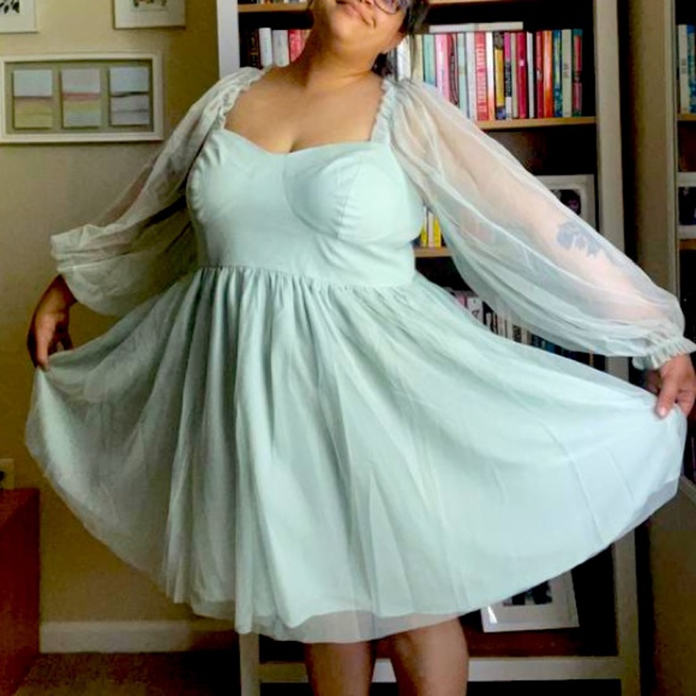 Sweetheart Bodice Mini Plus Size Dress Eloquii Size 18 Ice Blue